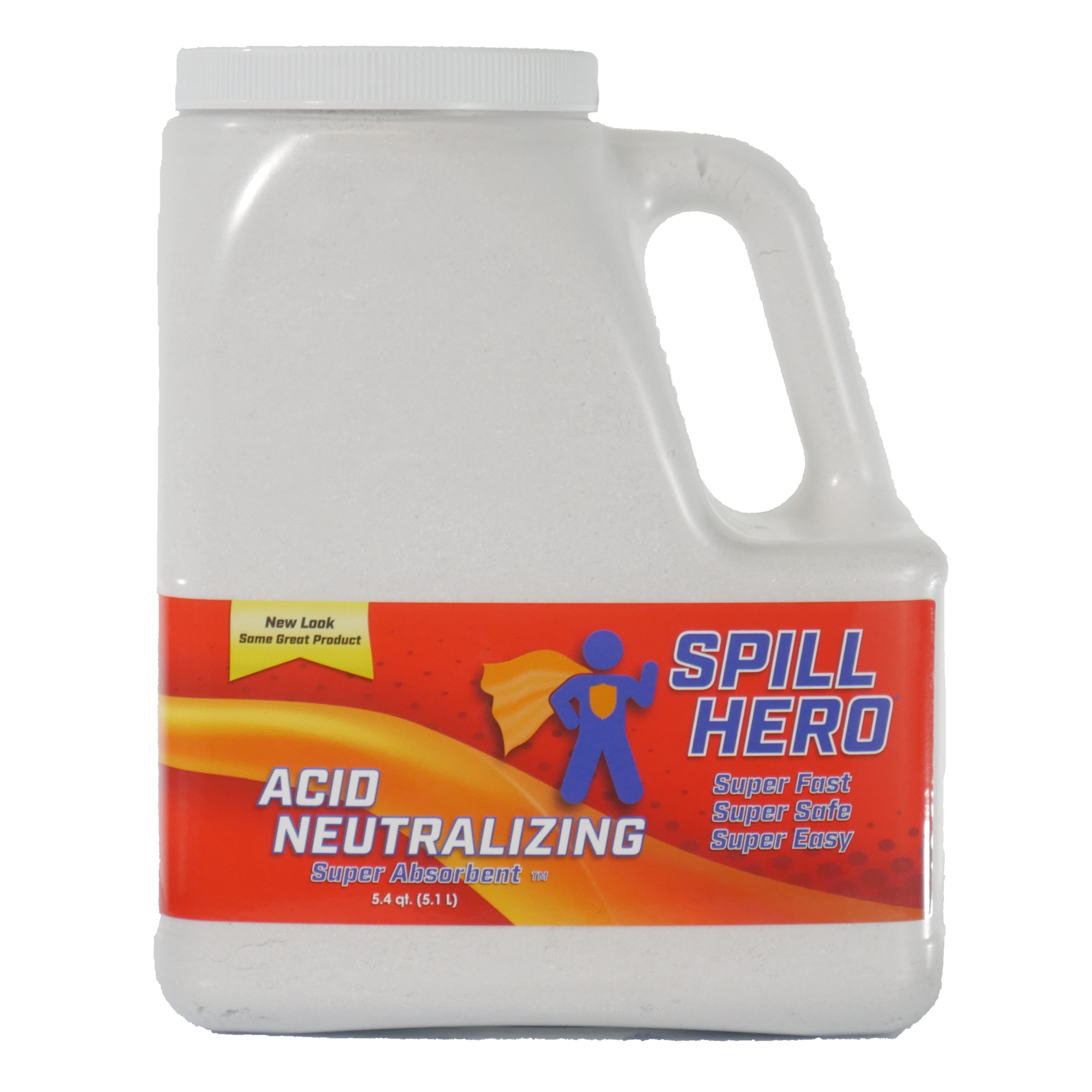 Spill Hero Acid Neutralizing Absorbent - 5.4 Qt. Bottles, 6 Pcs, Granular, Model# XL72N-6